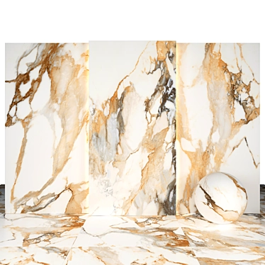 Elegant Paonazzo Gold Marble Slabs 3D model image 1 