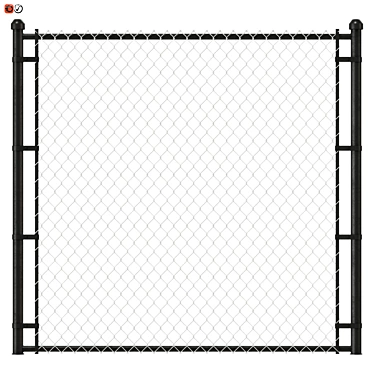 Durable Metal Mesh Fence 3D model image 1 