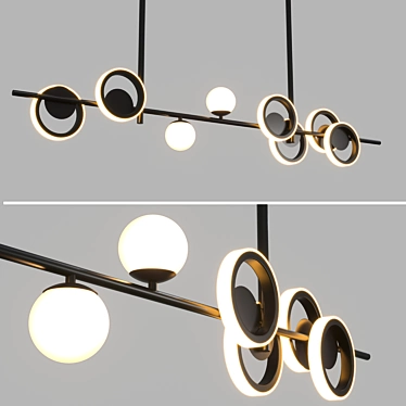 Lomye Nordic LED Black Chandelier 3D model image 1 