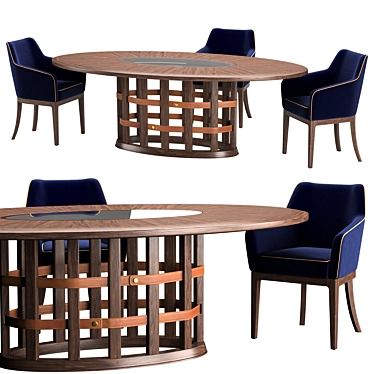 Grilli Harris Oval Dining Set 3D model image 1 