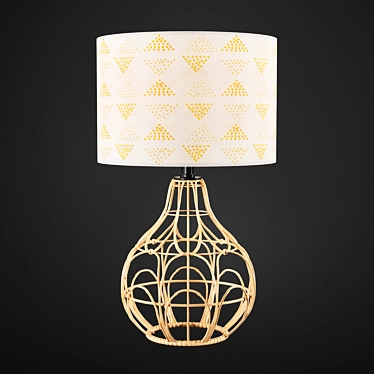 Pretty Pink Rattan Table Lamp 3D model image 1 