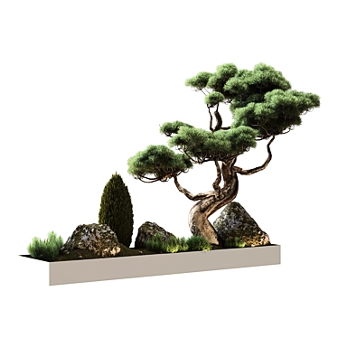 Japanese Pine Decor: 4000mm Length x 1000mm Width 3D model image 1 