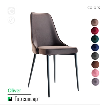 Oliver Velvet Chair 3D model image 1 