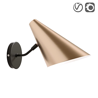 Elegant Barea Lamp in Mocha 3D model image 1 