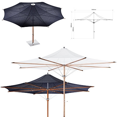 Striking Ocean Master Max Octagon Parasol 3D model image 1 