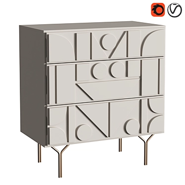 Modern Pictograph Chest of Drawers 3D model image 1 