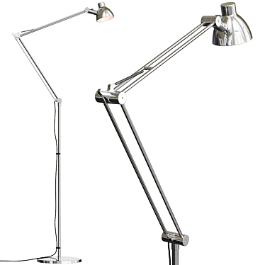 Antifoni Nickel Floor Reading Lamp 3D model image 1 