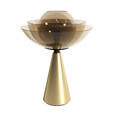 Elegant LOTUS Gold Table Lamp 3D model image 1 