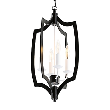 Elegant Black Pendant Light 3D model image 1 