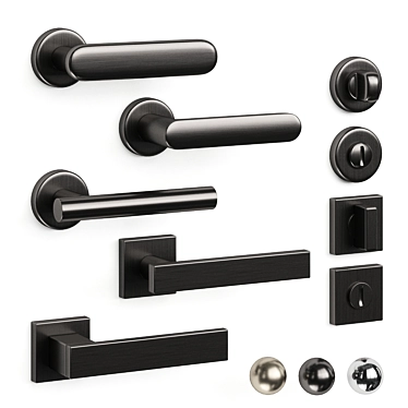 Sleek Olivari Door Handles: variety of finishes 3D model image 1 