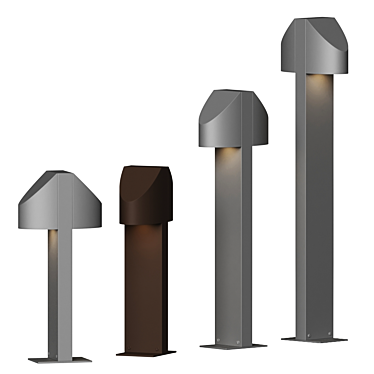 Shear Outdoor Bollard: Angled Architectural Design 3D model image 1 