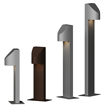 Sleek Shear Bollard with Textured Finish 3D model image 1 