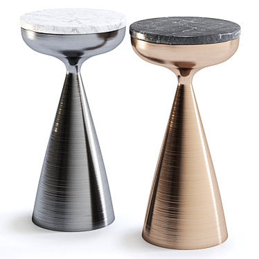 LIGNUM Round Brass Side Table: Sleek and Sophisticated 3D model image 1 