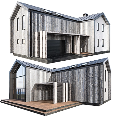 Vintage Barnhouse with Panoramic Windows 3D model image 1 