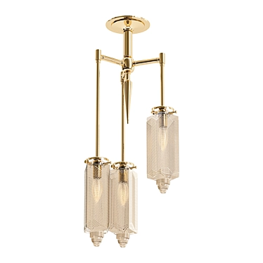 Elegant Chrysler 3-Arm Chandelier 3D model image 1 