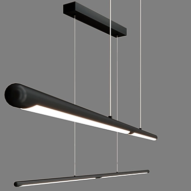 Sleek Black LED Pendant Light 3D model image 1 