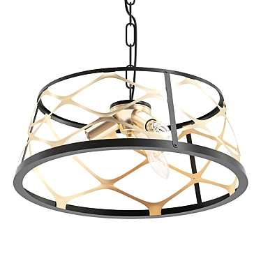 Sleek Wire Pendant Chandelier 3D model image 1 