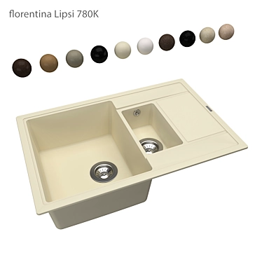 Practical Florentina Lipsi Kitchen Sink 3D model image 1 