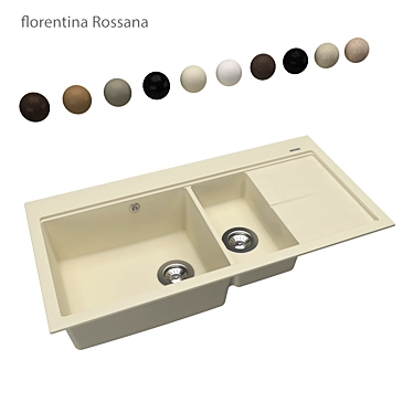 Florentina Rossana OM: Stylish and Functional Kitchen Sink 3D model image 1 