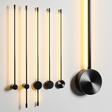 Sleek LED Wall Lamp Collection 3D model image 1 