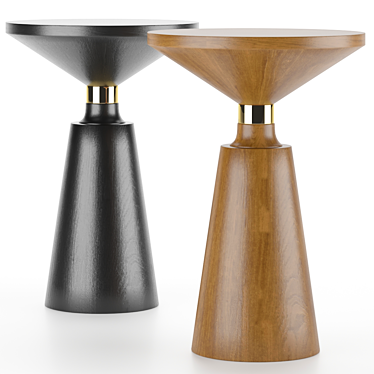 Contemporary Walnut Side Table 3D model image 1 