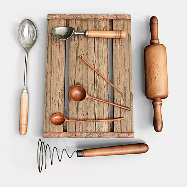 Vintage Kitchen Utensils Collection 3D model image 1 