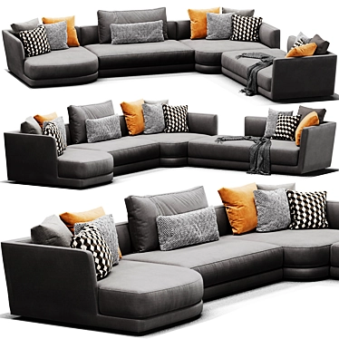 Verzelloni Lyndon Sectional: Elegant & Versatile Seating Solution for Any Space 3D model image 1 