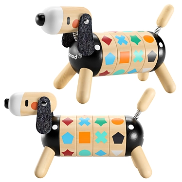 Janod Shapes and Colors Dog Toy 3D model image 1 