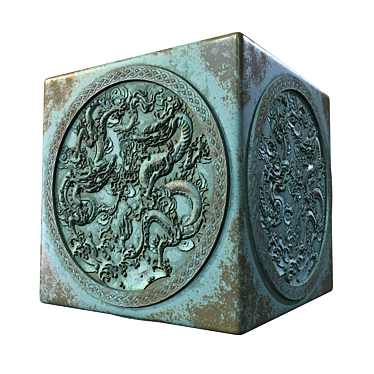 Brass Oxide Dragon Wall Art 3D model image 1 