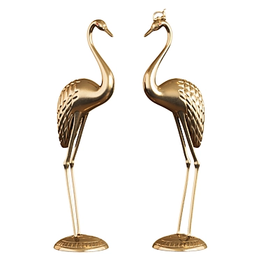 Bronze Pair of Cranes - 52cm 3D model image 1 