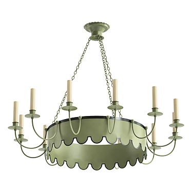 Elegant French Tole Chandelier 3D model image 1 