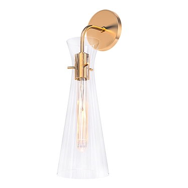 Sleek Brass Flare Sconce 3D model image 1 