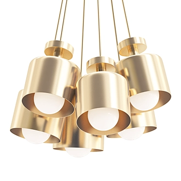 Polished Brass Spun Pendant Cluster 3D model image 1 