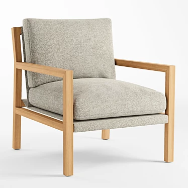 Sleek Ash Wood Lucy Chair 3D model image 1 