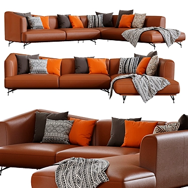Italian Chic: Lennox Chaise Lounge 3D model image 1 