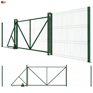 Industrial Sliding Mesh Gates - Pol-66.321 / Ver-69.459 3D model image 1 