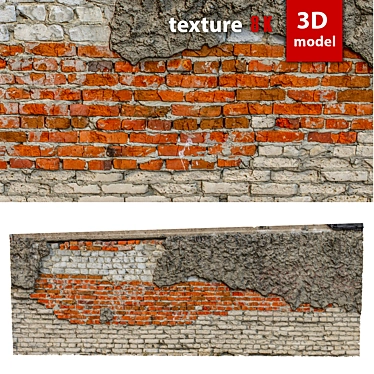 Detailed Stone Wall Model 3D model image 1 