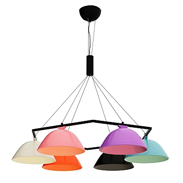 Escada Masda 384/6S E27 Multicolor Pendant Light 3D model image 1 