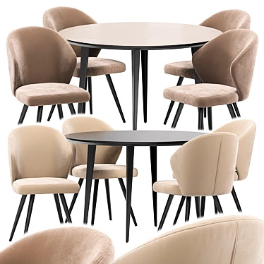 Modern Tango Dining Set: Watford Table & Chairs 3D model image 1 