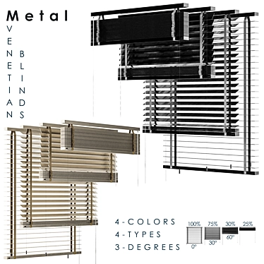 Modern Metal 45mm Venetian Blind 3D model image 1 