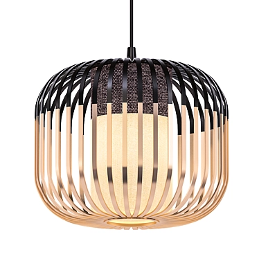 Natural Bamboo Pendant Light 3D model image 1 