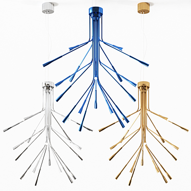 Sleek British Design: Lightweight Chandelier 3D model image 1 