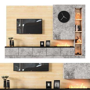 Sleek TV Wall 10 - Modern Entertainment Essential 3D model image 1 