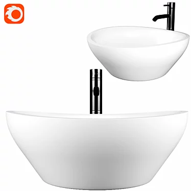 Elegant Blat Sink 3D model image 1 