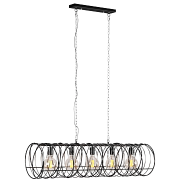 Spiral Charcoal Pendant: Industrial Ceiling Light 3D model image 1 