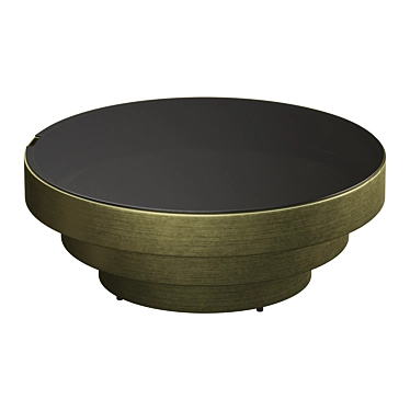 Eichholtz Sinclair Brass and Black Glass Coffee Table 3D model image 1 