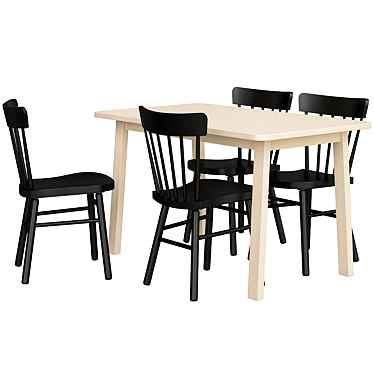 Norråker & Norraryd: Birch Black Dining Set 3D model image 1 