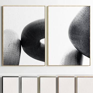 Abstract Minimalist Photo Frame in 2 Models & 5 Materials 3D model image 1 