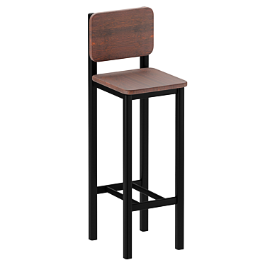 Industrial Loft Style Bar Stool 3D model image 1 