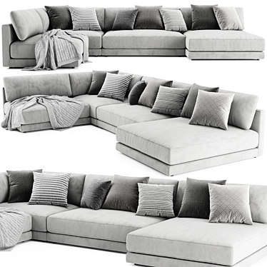 Blanche Katarina Modern Sectional: Stylish and Spacious 3D model image 1 